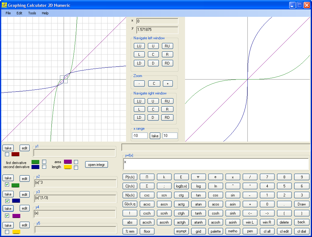 y=x^3 and y=x^(1/3)
