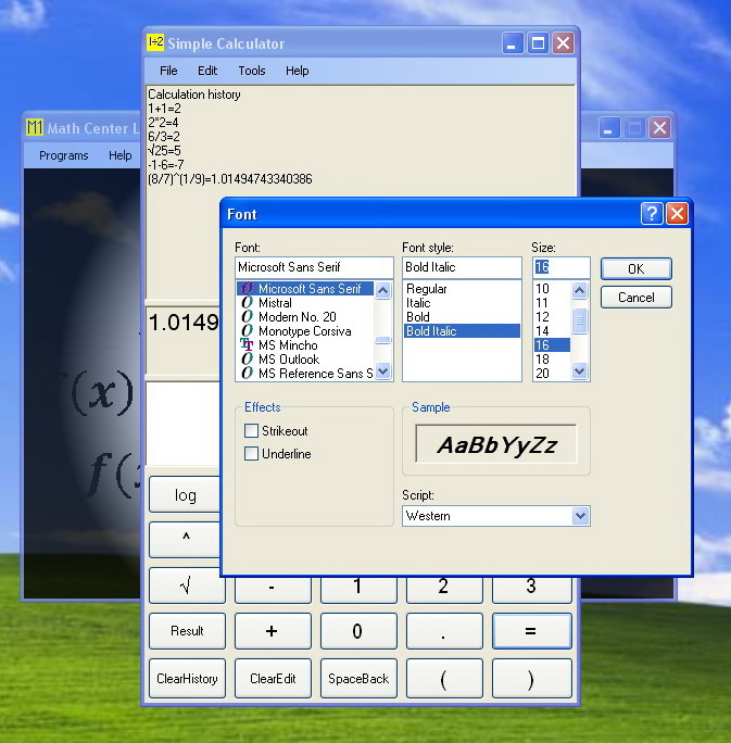 Simple Calculator Font