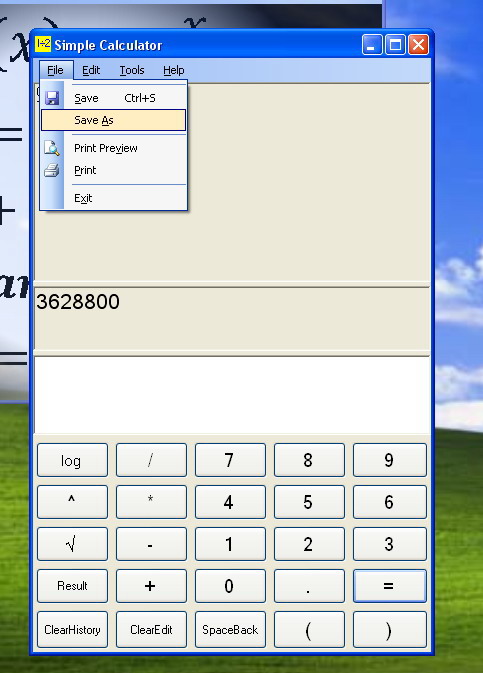Simple Calculator Menu