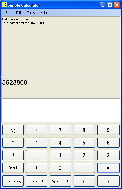 Simple Calculator Factorial