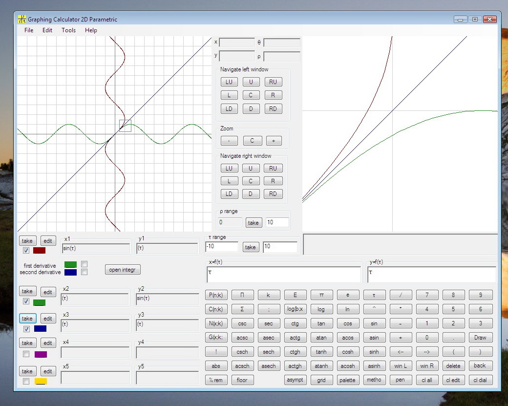 Graphing Calculator 2D Parametric White