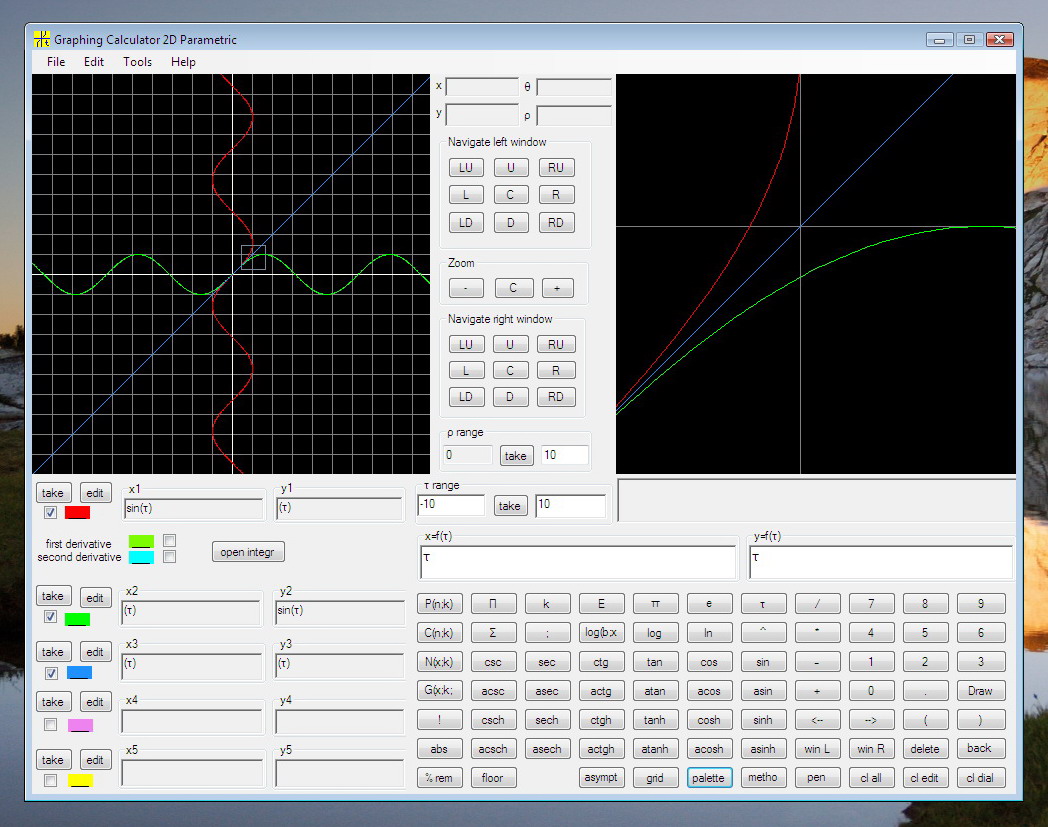 Graphing Calculator 2D Parametric Black