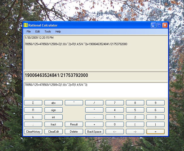 Rational Calculator screenshot