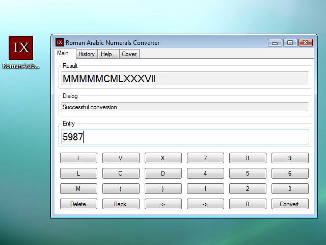 Roman Arabic Numerals Converter in Vista