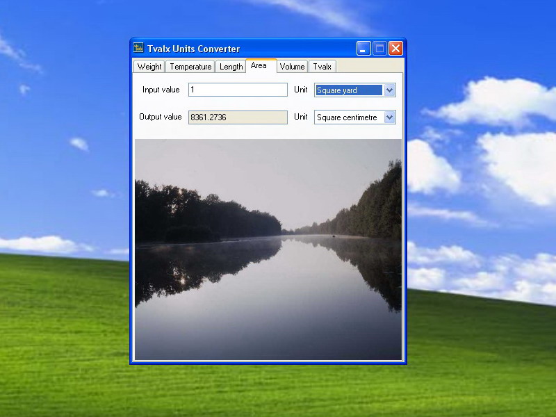 Tvalx Units Converter Page Area