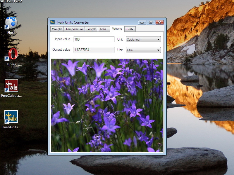 Tvalx Units Converter Page Volume
